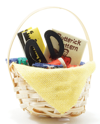 Dollhouse Miniature Sewing Basket Dollhouse Miniature Sewing Basket